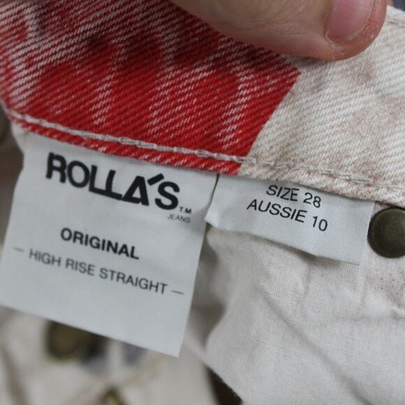 Rollas Jeans Womens 28 Original Straight Coca Cola High Rise Retro Streetwear - Picture 9 of 16